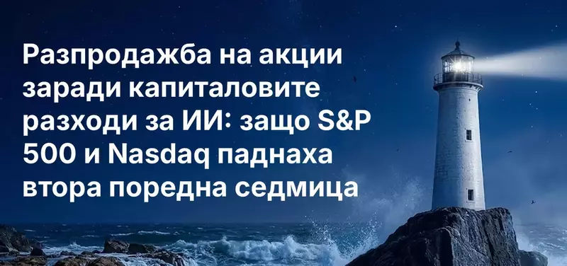 Разпродажба на акции заради капиталовите разходи за ИИ: защо S&P 500 и Nasdaq паднаха втора поредна седмица