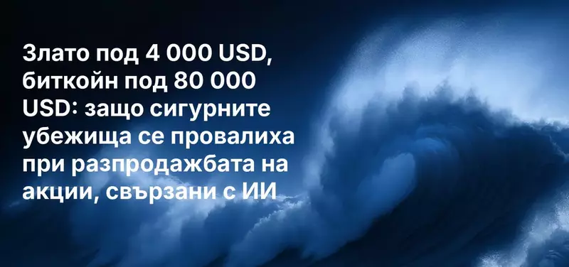 Злато под 4 000 USD, биткойн под 80 000 USD: защо сигурните убежища се провалиха при разпродажбата на акции, свързани с ИИ