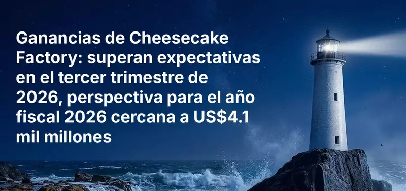 Ganancias de Cheesecake Factory: superan expectativas en el tercer trimestre de 2026, perspectiva para el año fiscal 2026 cercana a US$4.1 mil millones