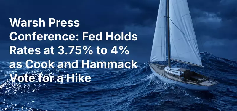 Warsh Press Conference: Fed Holds Rates at 3.75% to 4% as Cook and Hammack Vote for a Hike