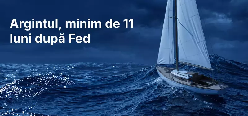 Prețul argintului după decizia Fed de menținere a ratei: Două voturi disidente de tip hawkish împing argintul la un minim al ultimelor 11 luni